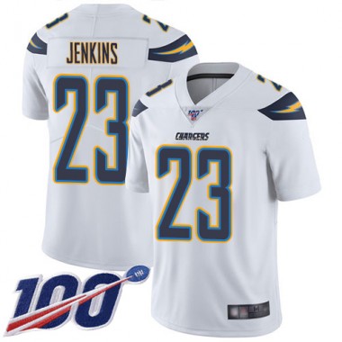 Los Angeles Chargers NFL Football Rayshawn Jenkins White Jersey Youth Limited #23 Road 100th Season Vapor Untouchable->youth nfl jersey->Youth Jersey